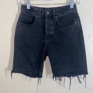 O’Neill black button fly jean shorts